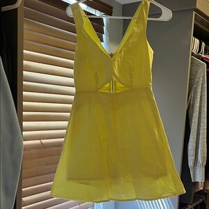 Mango Vibrant Yellow Backless Dress